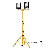 Aufun LED Baustrahler 2x 200W mit Stativ Doppel Strahler Warmweiß LED Fluter...