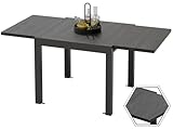 Devoko Aluminium Ausziehbarer Gartentisch, Wetterfest 80-160x80x75cm Outdoor...