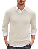 COOFANDY Herren Pullover V Ausschnitt mit Hemdkragen Business Pullover...