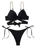 SheIn Damen Push Up Bikini Sets Wrap Zweiteiliger Badeanzug Bikini mit...