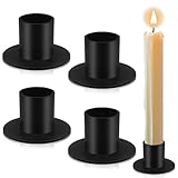 Aileem 4Pcs Schwarz Kerzenständer, Vintage-Eisen-Kerzenhalter,...