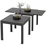 Devoko Esstisch Ausziehbar，80/160 x 75cm Gartentisch Ausziehbar, Aluminium...
