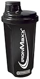 IronMaxx Eiweiß Shaker - Schwarz 700ml | Proteinshaker mit Drehverschluss, Sieb...