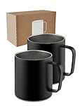 Lambda Coffee® Edelstahl Tasse 2x360ml Thermobecher mit Henkel | Kaffeetasse...