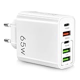 AXFEE 65W Multi AXFEE USB C Ladegerät, 5 Ports Mehrfach Ladegerät mit USB-C...