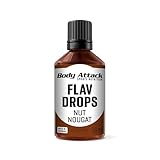 Body Attack Flav Drops®, 50 ml, Nut Nougat, Aromatropfen für Lebensmittel,...