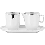 WMF Barista Zuckerdose 130 ml und Sahne-/ Milchkännchen Porzellan 170 ml mit...