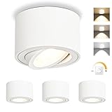 GeyouLux LED Aufbauspots Dimmbar - Extra Flach 30° Schwenkbar Ø80x50mm...