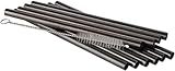 APS 93392 Trinkhalme aus Edelstahl, 10er-Set, inkl. Reinigungsbürste, Ø 8 mm,...