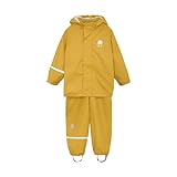Celavi Jungen Basic Rainwear Set -Solid Pu Regenjacke, Gelb, 110 EU