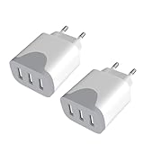 USB Ladegerät 2Pack, 3-Port Stecker 15W USBA Adapter 5V3A Mehrfach USB-Plug...