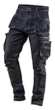 NEO TOOLS Herren Arbeitshose Denim, lang, 8 Pockets, Gr. XS-3XL, verstärkte...