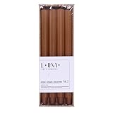 DONAU HOME Set Lange Stabkerzen Gerippt/Karamellfarbe / 4 Stück / 30 x Ø 2,5cm...