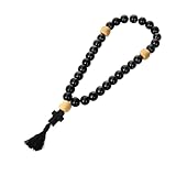 NKlaus Exquisite Handarbeit: Rosenkranz aus Gagat, 30,2 g. Perfekte Gebetskette...