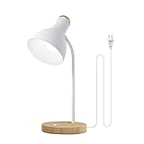LALISU Tischlampe Basic LED Leselampe im Klassichen Holz-Design,...