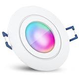 SSC-LUXon LED Einbauleuchte RW-2 rund flach IP44 weiß mit RGB CCT Smart Birne...