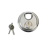 Vorhängeschloss, Diskusschloss, Rundbügelschloss, 70 mm Rund - Robustes und...