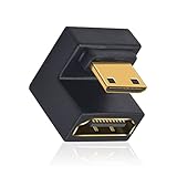 Duttek U Shape Mini HDMI to HDMI 8K Adapter, Down Angle HDMI to HDMI Mini...