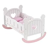 ROBUD Baby-Puppenbett aus Holz, Baby-Puppen-Bett-Spielzeug, passend für bis zu...