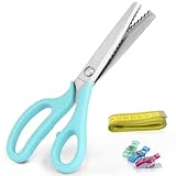 OfficeTree Zickzackschere Stoff Set - 20x Stoffklammern & 1x Maßband -...