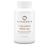 L-Ornithin Tabletten – L Ornithin hochdosiert 1000mg pro Tag (120 vegane...