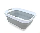 SAMMART 41L Collapsible Plastic Laundry Basket - Foldable Pop Up Storage...