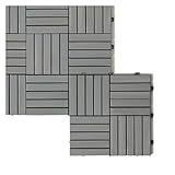iWerk® – Holzfliesen Akazie 30 x 30 cm | 10er Set Balkonfliesen wetterfest...