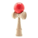Kendama Japanisches Geschicklichkeitsspiel rote Kugel Holz-Spielzeug...