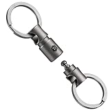 KeyUnity KA24 Abnehmbarer Schlüsselring-Anschluss, doppelendiger drehbarer Schlüsselbund aus Titan, drehbarer Schlüssel-Organizer-Linker für Karabiner (KA24)