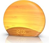 REACHER Lichtwecker Sonnenaufgang, Nachtlicht, 0–100% Dimmbare Uhr, 26...