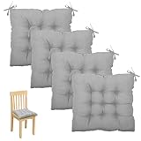 Wapasezyar 4er Set Stuhlkissen, 40x40cm Sitzkissen mit Bändern, Sitzpolster...