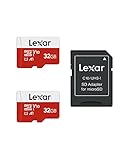 Lexar Micro SD Karte 32GB 2er Pack, Speicherkarte Micro SD mit SD Adapter, Bis...