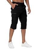 LVCBL Herren 3/4 Outdoor Hose Capri Radhose Leicht Atmungsaktiv Sommer Shorts...