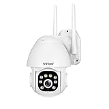 SRIHOME 3MP PTZ IP Security Camera with Human Motion Tracking, Full-Color Night...