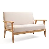 Mingone 2 Sitzer Sofa Gepolsterter Skandinavischer Stil Massivholz Sofa Couch...