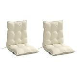 vidaXL Niedriglehner Auflagen 2 STK., Gartenstuhlauflagen mit Bänder,...