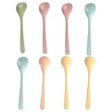8 Stk Eislöffel Plastik Löffel Klein wiederverwendbar, Eierlöffel Kunststoff...