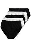 Ulla Popken Damen Slips, 5er-pack Taillenslip, Schwarz-weiß, 54-56 EU