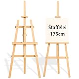 Staffelei Holz groß Leinwand Ständer 175 cm - Holzständer für Sitzplan...