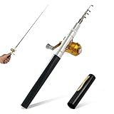 Cyrank Mini Pocket Pen Angelrute, Tragbarer Teleskop-Angelstift mit Angelrolle...