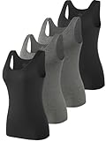 vislivin Elastische Tank Tops für Damen Unterhemden 4er Pack...