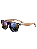 AMEXI Holz Sonnenbrillen/Sonnenbrille mit Holzbügeln aus Walnuss für Damen &...