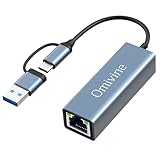 USB C auf Ethernet Adapter mit USB 3.0 auf RJ45 1000 Mbps Verkabeltes Netzwerk...