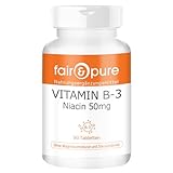Fair & Pure Vitamin B3 Niacin 50mg, 90 Tabletten, schluckfreundlich,...