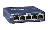 NETGEAR GS105GE LAN Switch 5 Port Netzwerk Switch (Plug-and-Play Gigabit Switch...