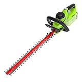 Greenworks G40HT61 Akku Heckenschere, 61 cm Doppelklingen, schneidet bis zu 27...