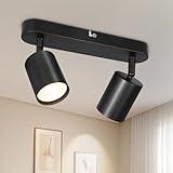 Dehobo Deckenstrahler LED 2 Flammig Schwenkbar 350° – GU10 Deckenlampe Spot...