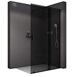 BERNSTEIN Walk In Dusche mit Schiebetür 160cm NT101 Graues Klar 8mm ESG...