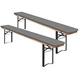 Teruntrue 2 Stück Bierbankauflagen, Bierbank Auflage 220x25x2cm...