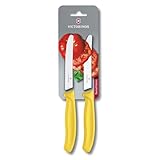 Victorinox Swiss Classic 2er Set Gemüsemesser mit Wellenschliff, 11 cm Klinge,...